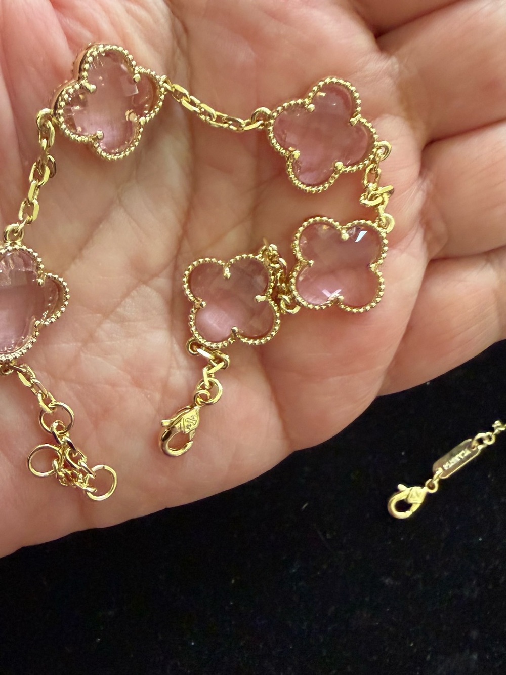 Women's Pink  Flower Gold Bracelet - Brand Unspecified